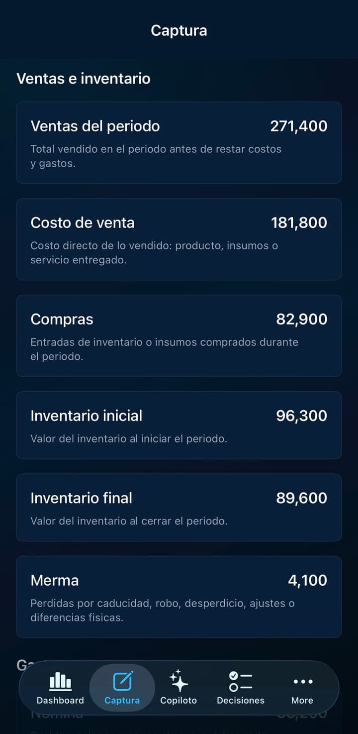 Captura de Smart Decision App