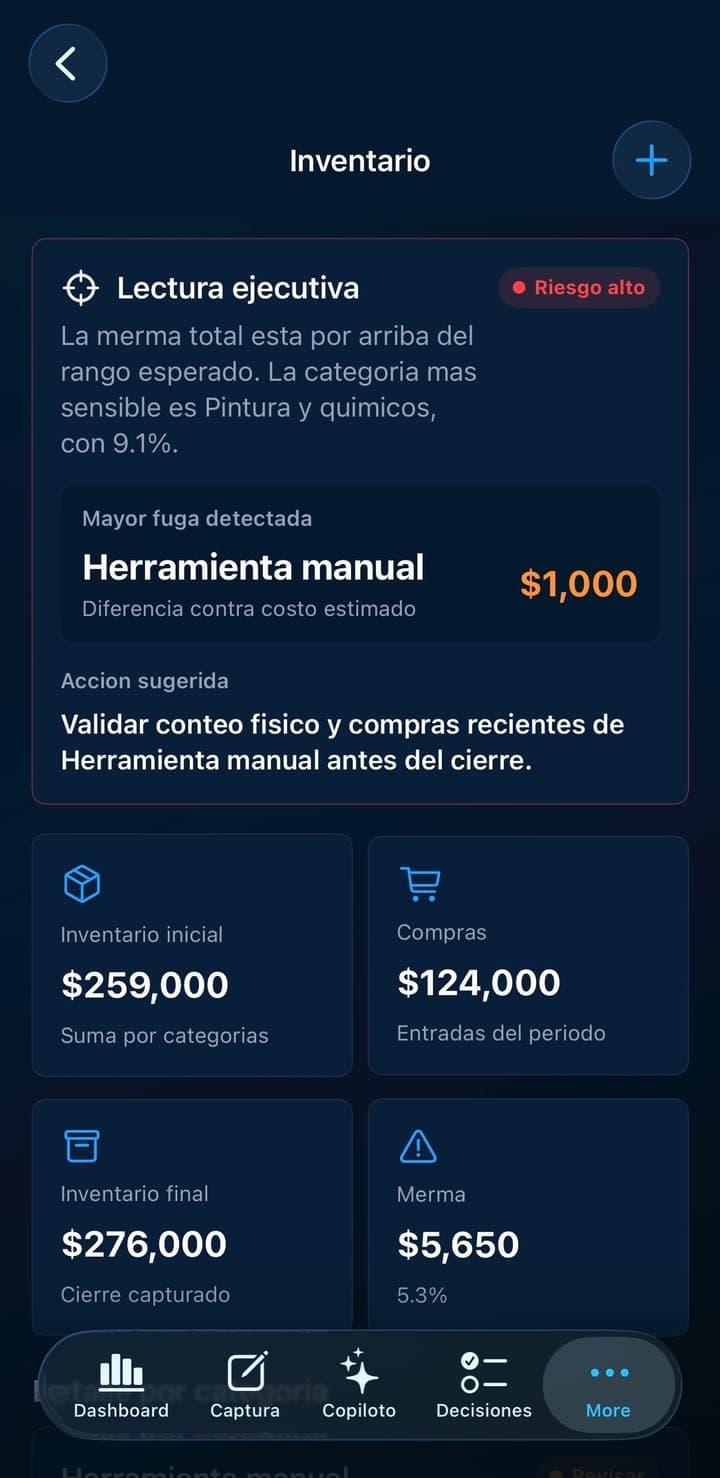 Inventario de Smart Decision App
